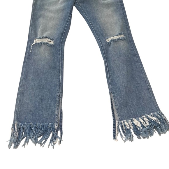 Show Me Your Mumu Blue Brooklyn High Rise Distressed Fringe Ankle Jeans Size 27 - Picture 13 of 13
